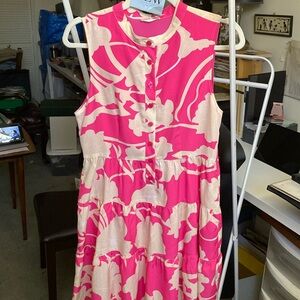 Kori Pink & Cream Floral Mini Dress fully lined w/pockets
Love for any occasion.